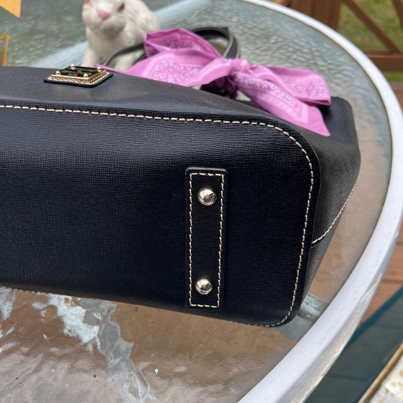 Dooney & Bourke Black Tote with Pink Twilly - Picture 6 of 6
